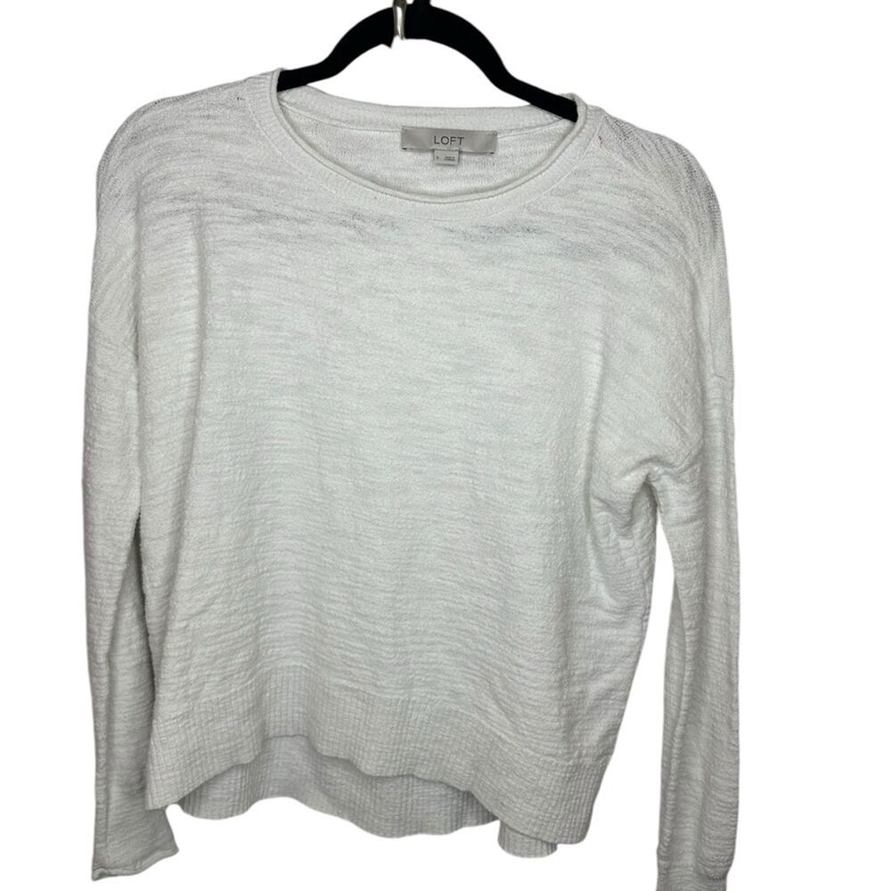 1Ann Taylor loft size s white sweater semi sheer